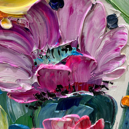 Colorful Cactus Impasto Painting – Desert Garden