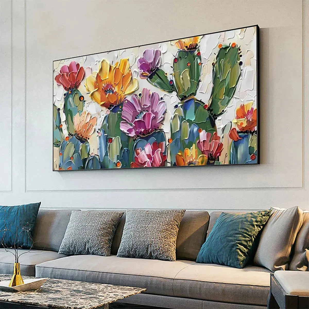 Desert Garden – Cactus Impasto Painting, view 5