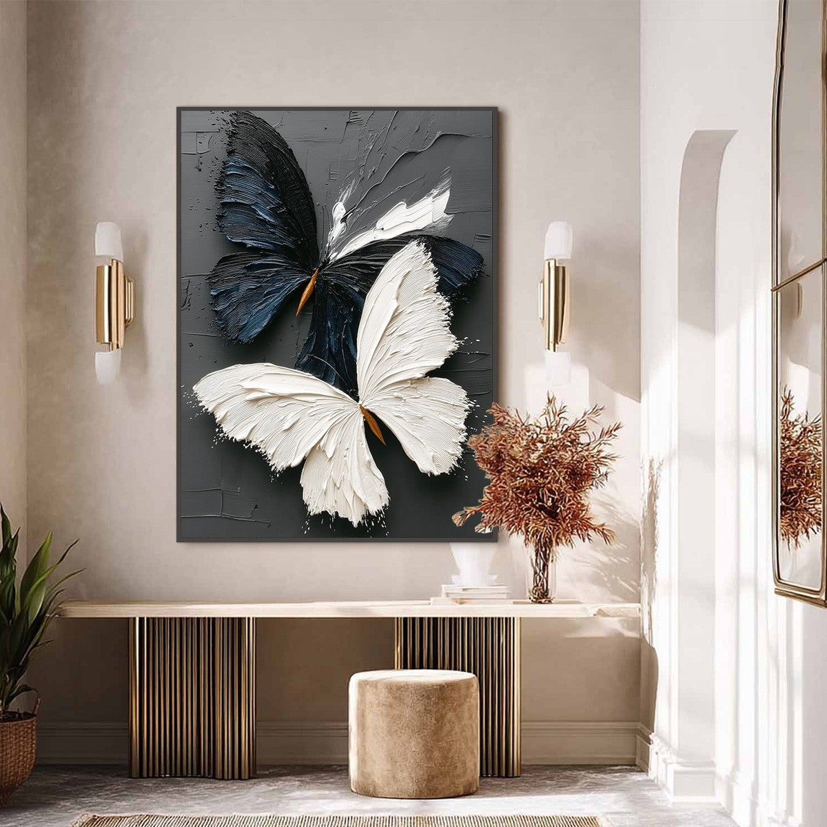Duality – Butterfly Impasto Oil Painting, view 4
