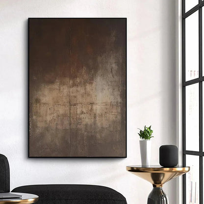 Dark Brown Textured Abstract – Wabi-Sabi Abstract Oil Painting, view 2