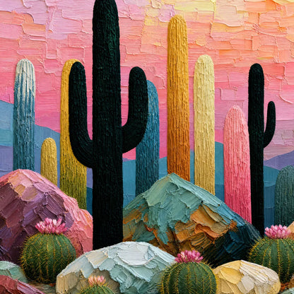 Desert Dreamscape – Desert Impasto Painting, view 3