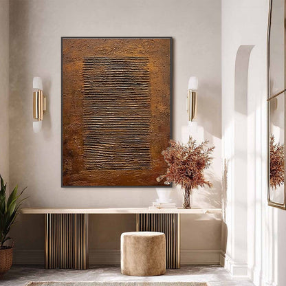 Brown Wabi-Sabi Anchor Textured Oil Painting – Earthen Codex