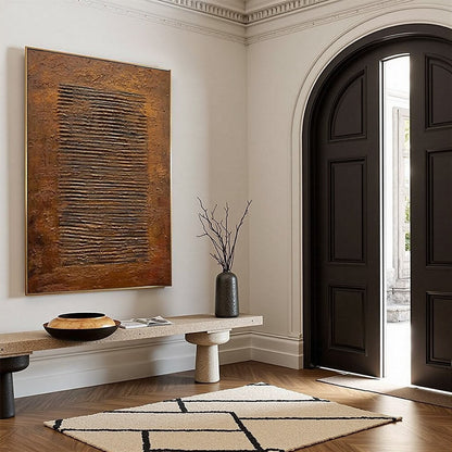 Brown Wabi-Sabi Anchor Textured Oil Painting – Earthen Codex