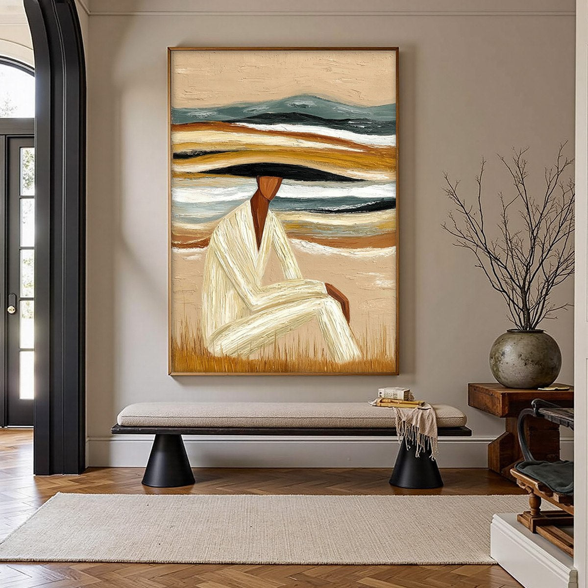 Earthen Repose – Figurative Impasto Oil Painting, view 2