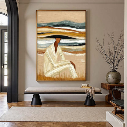 Earthen Repose – Figurative Impasto Oil Painting, view 2