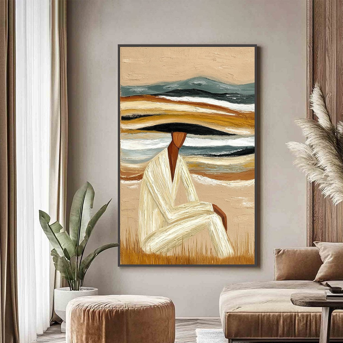 Earthen Repose – Figurative Impasto Oil Painting, view 4