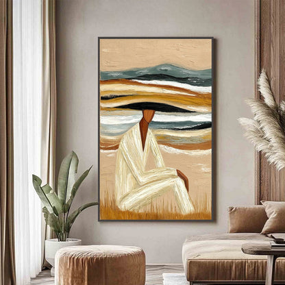 Earthen Repose – Figurative Impasto Oil Painting, view 4