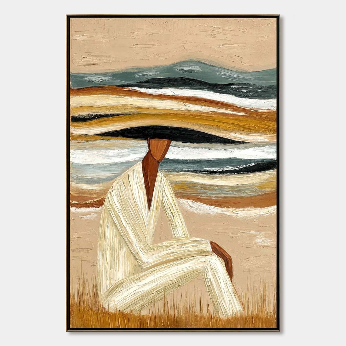 Earthen Repose – Figurative Impasto Oil Painting, view 1