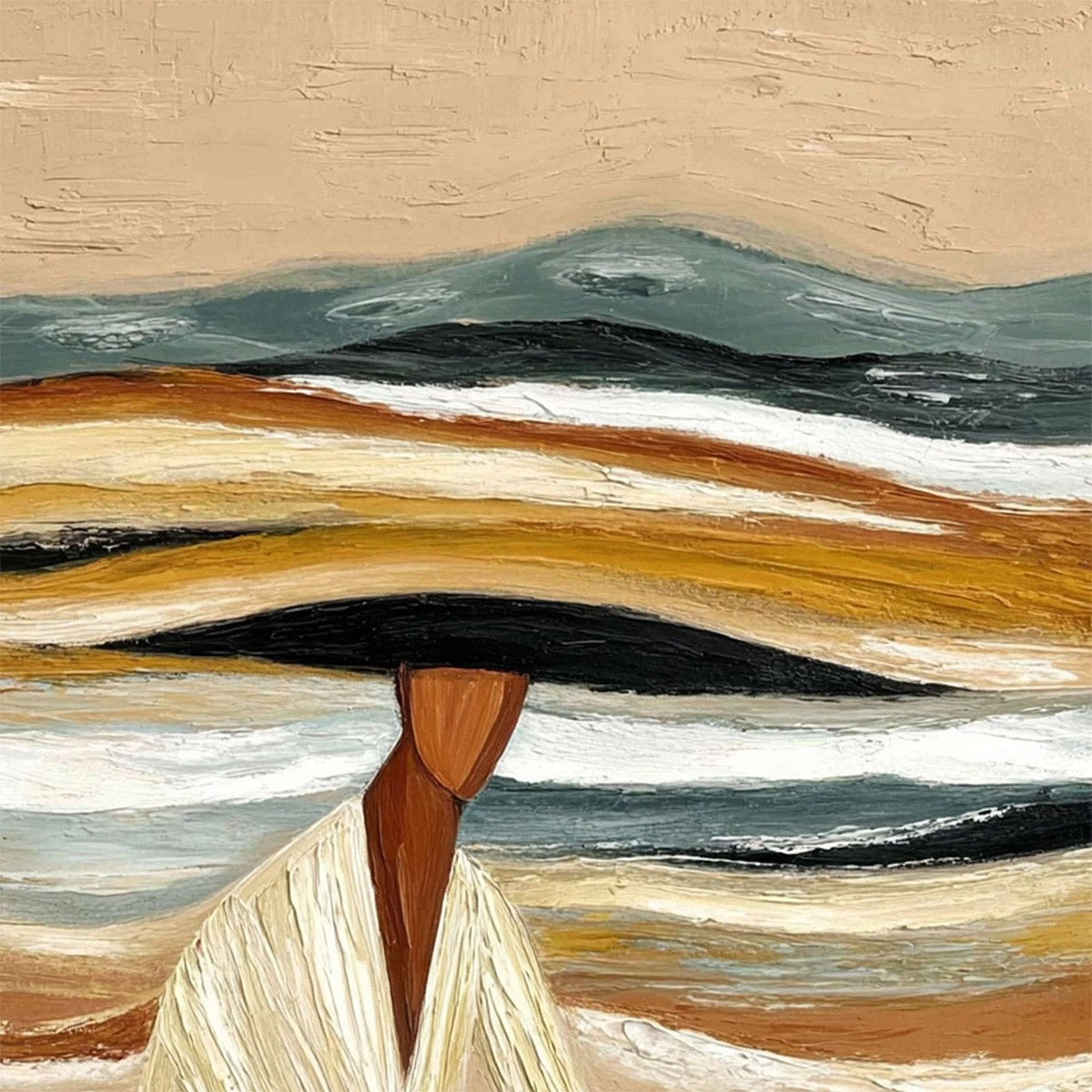 Earthen Repose – Figurative Impasto Oil Painting, view 3