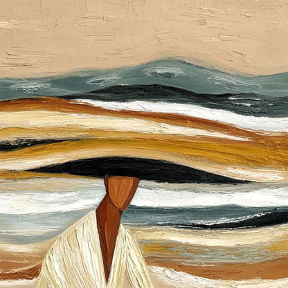 Earthen Repose – Figurative Impasto Oil Painting, view 3
