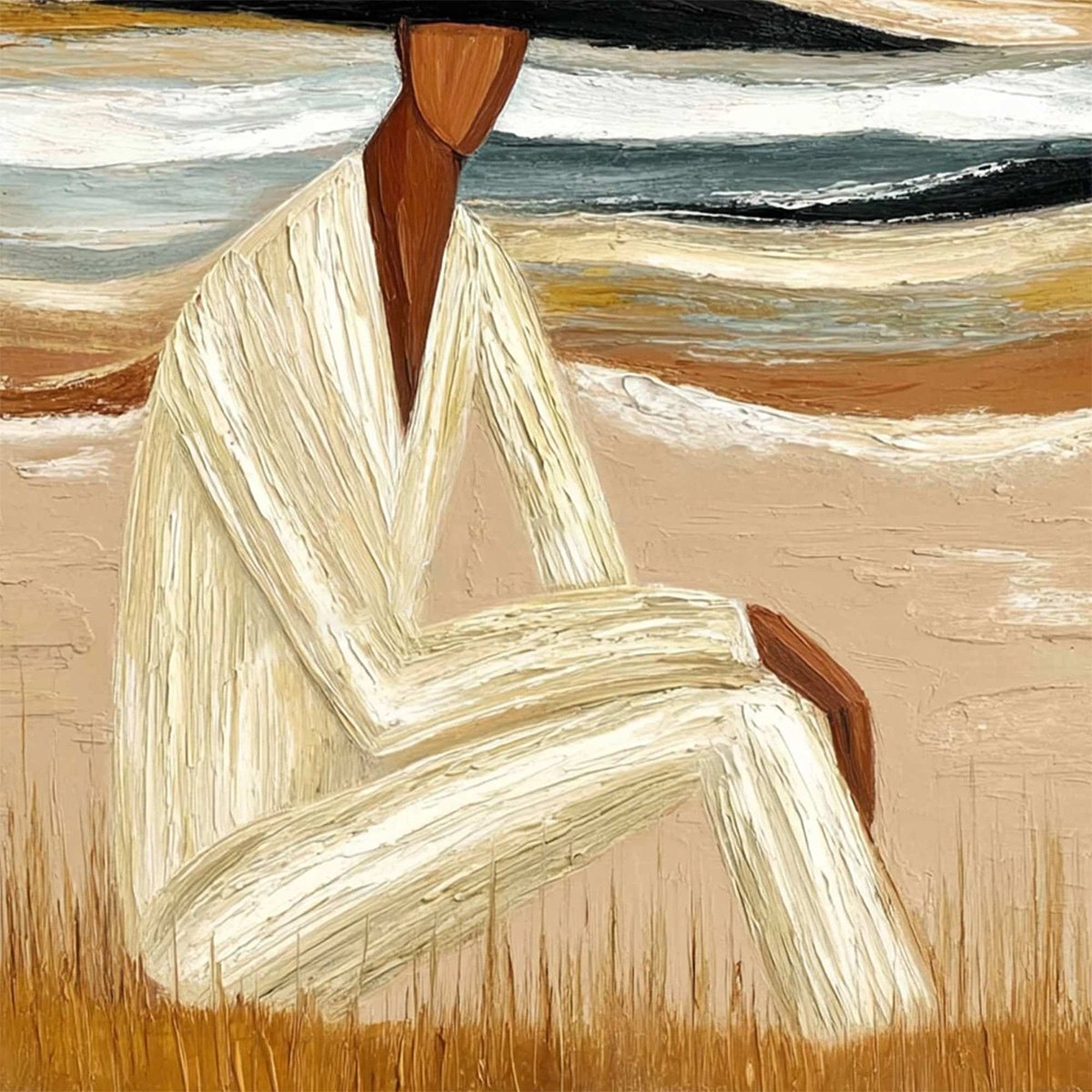 Earthen Repose – Figurative Impasto Oil Painting, view 5