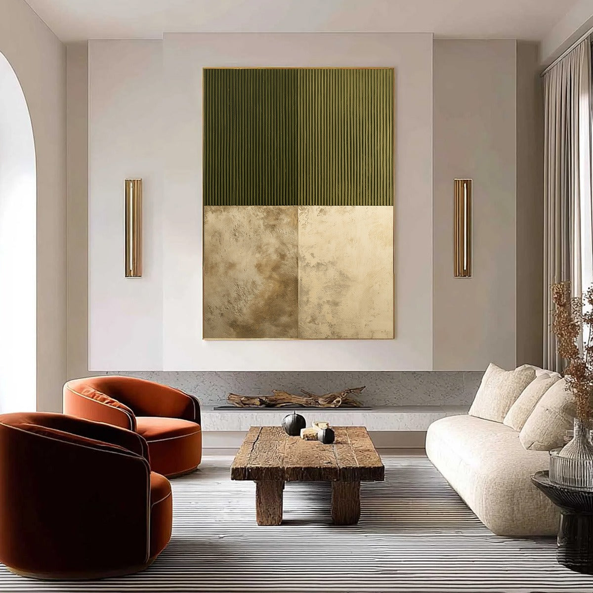 Earthen Rhythm – Wabi-Sabi Landscape Oil Painting, view 2