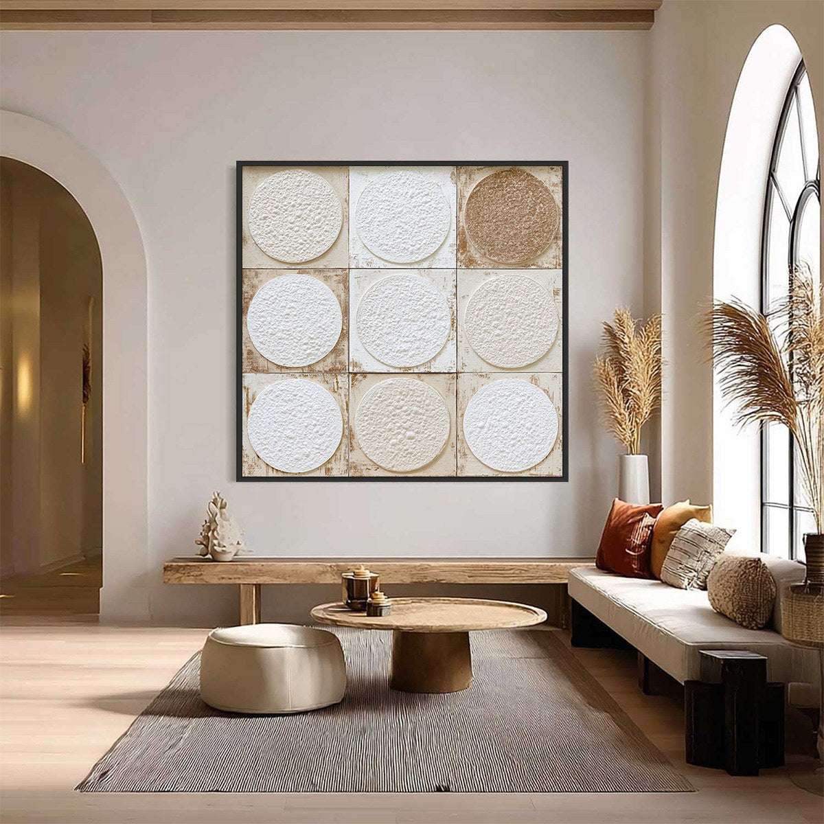 Earthen Rhythm – Wabi-Sabi Celestial Oil Painting, view 2