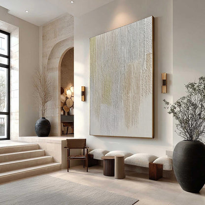 Wabi-Sabi Abstract Textured Oil Painting – Earthen Rhythm by Liam O'Connell