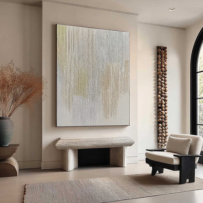 Wabi-Sabi Abstract Textured Oil Painting – Earthen Rhythm by Liam O'Connell
