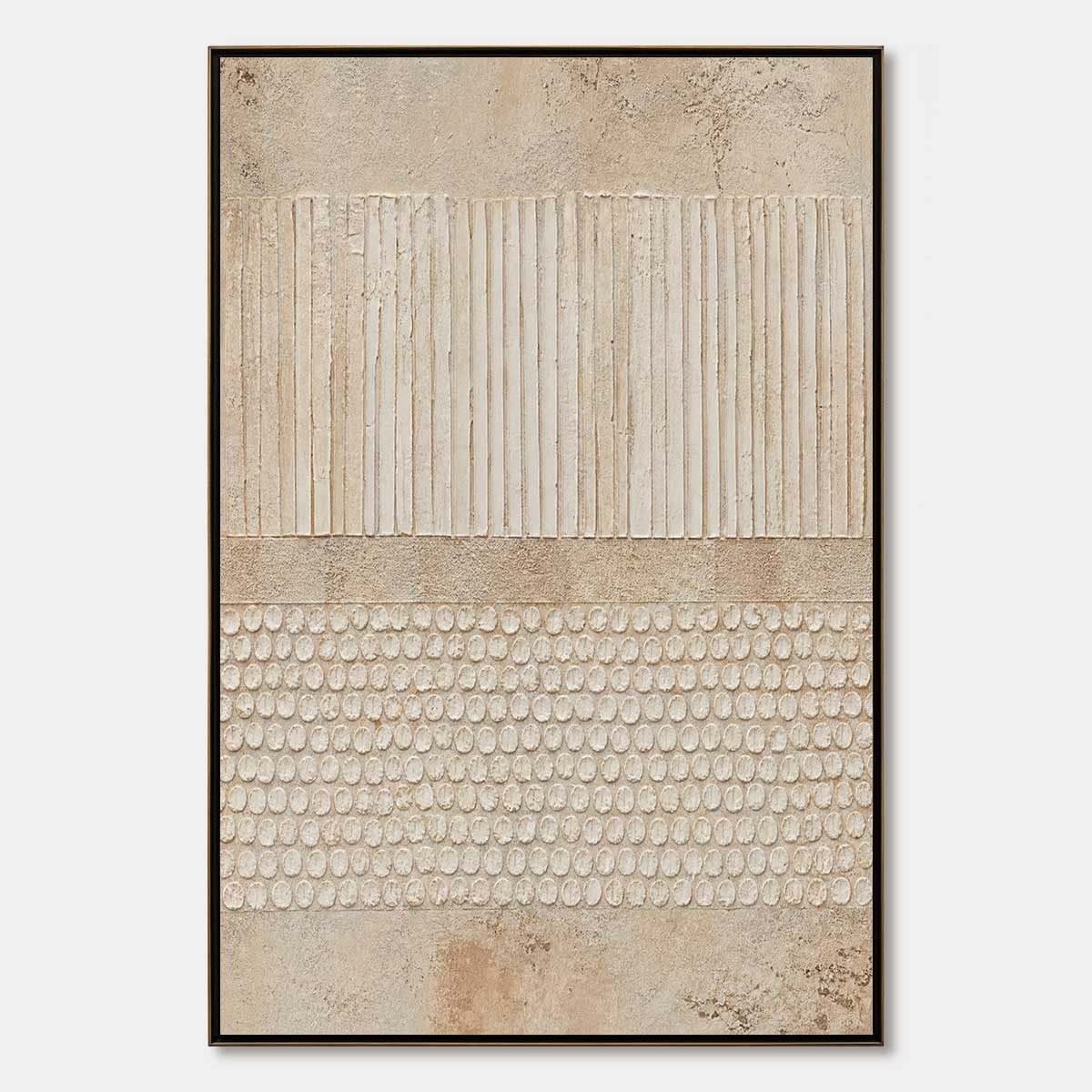 Earthen Rhythm – Wabi-Sabi Abstract Oil Painting, view 1