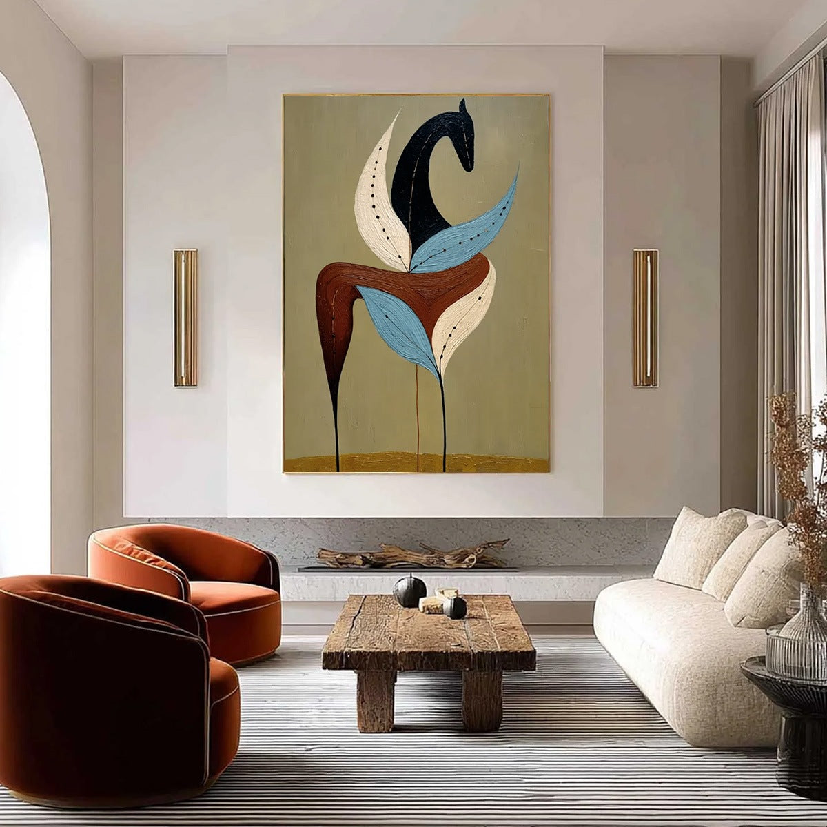 Earthen Steed – Wabi-Sabi Horse Impasto Oil Painting, view 4