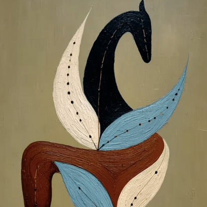 Earthen Steed – Wabi-Sabi Horse Impasto Oil Painting, view 3