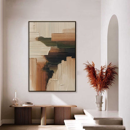 Earthen Strata – Wabi-Sabi Forest Oil Painting, view 4