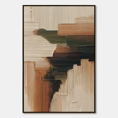 Earthen Strata – Wabi-Sabi Forest Oil Painting, view 1