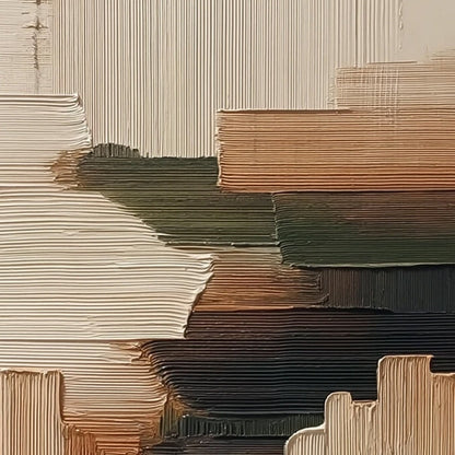 Earthen Strata – Wabi-Sabi Forest Oil Painting, view 3
