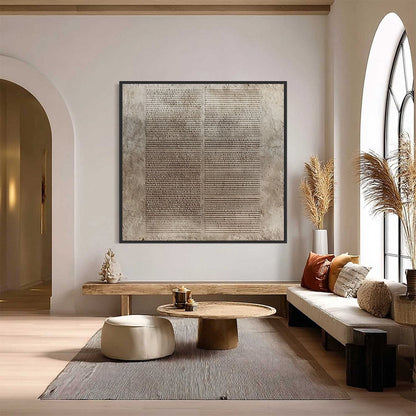 Earthen Tablet – Wabi-Sabi Abstract Oil Painting, view 2