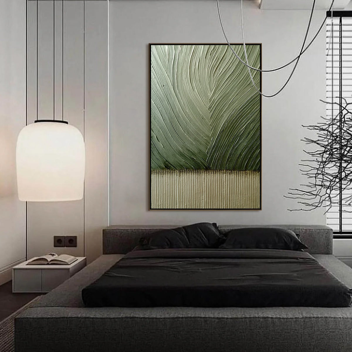 Earthen Weave – Wabi-Sabi Botanical Oil Painting, view 4