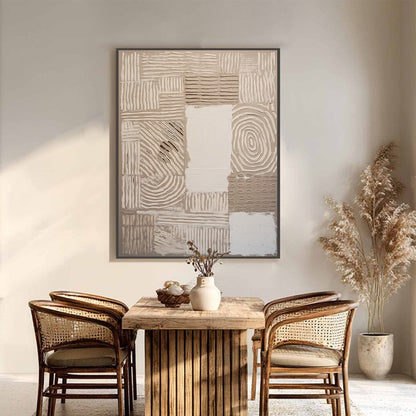 Earthen Weave – Wabi-Sabi Abstract Oil Painting, view 2