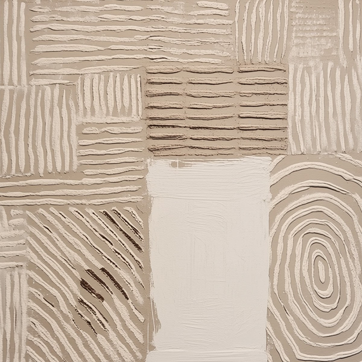 Earthen Weave – Wabi-Sabi Abstract Oil Painting, view 3