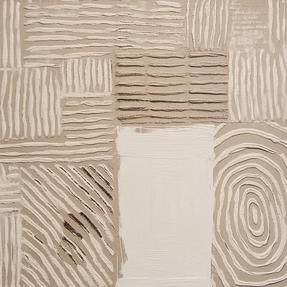 Earthen Weave – Wabi-Sabi Abstract Oil Painting, view 3