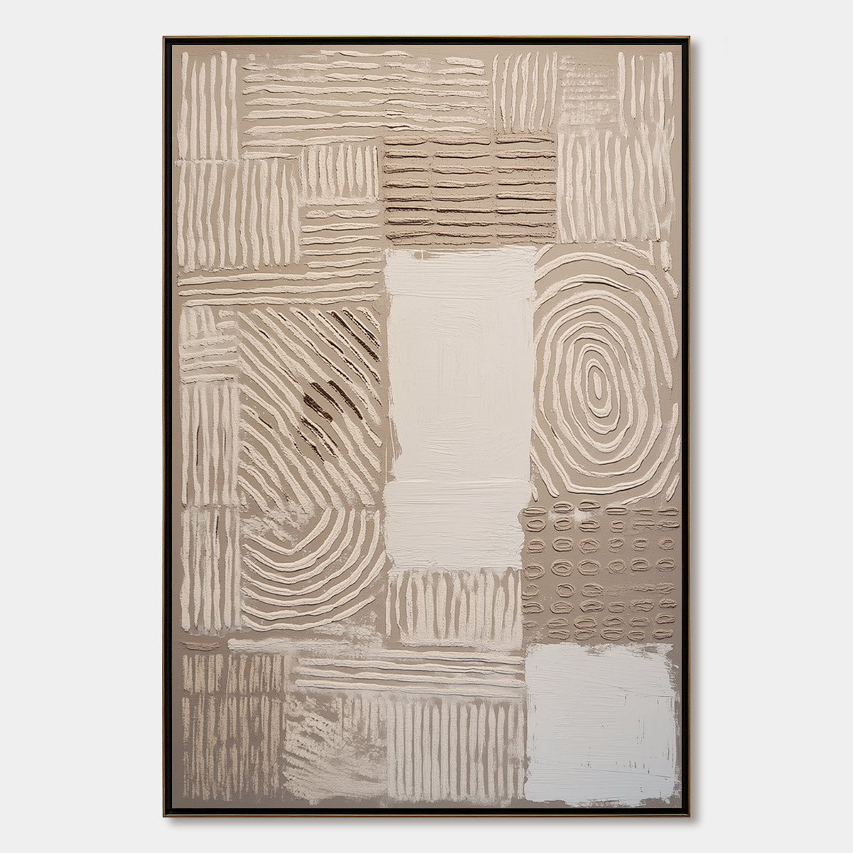 Earthen Weave – Wabi-Sabi Abstract Oil Painting, view 1