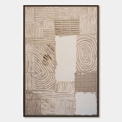 Earthen Weave – Wabi-Sabi Abstract Oil Painting, view 1