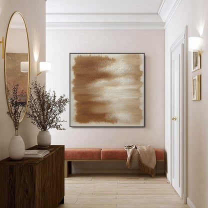Wabi-Sabi Landscape Textured Oil Painting – Earthen Whispers