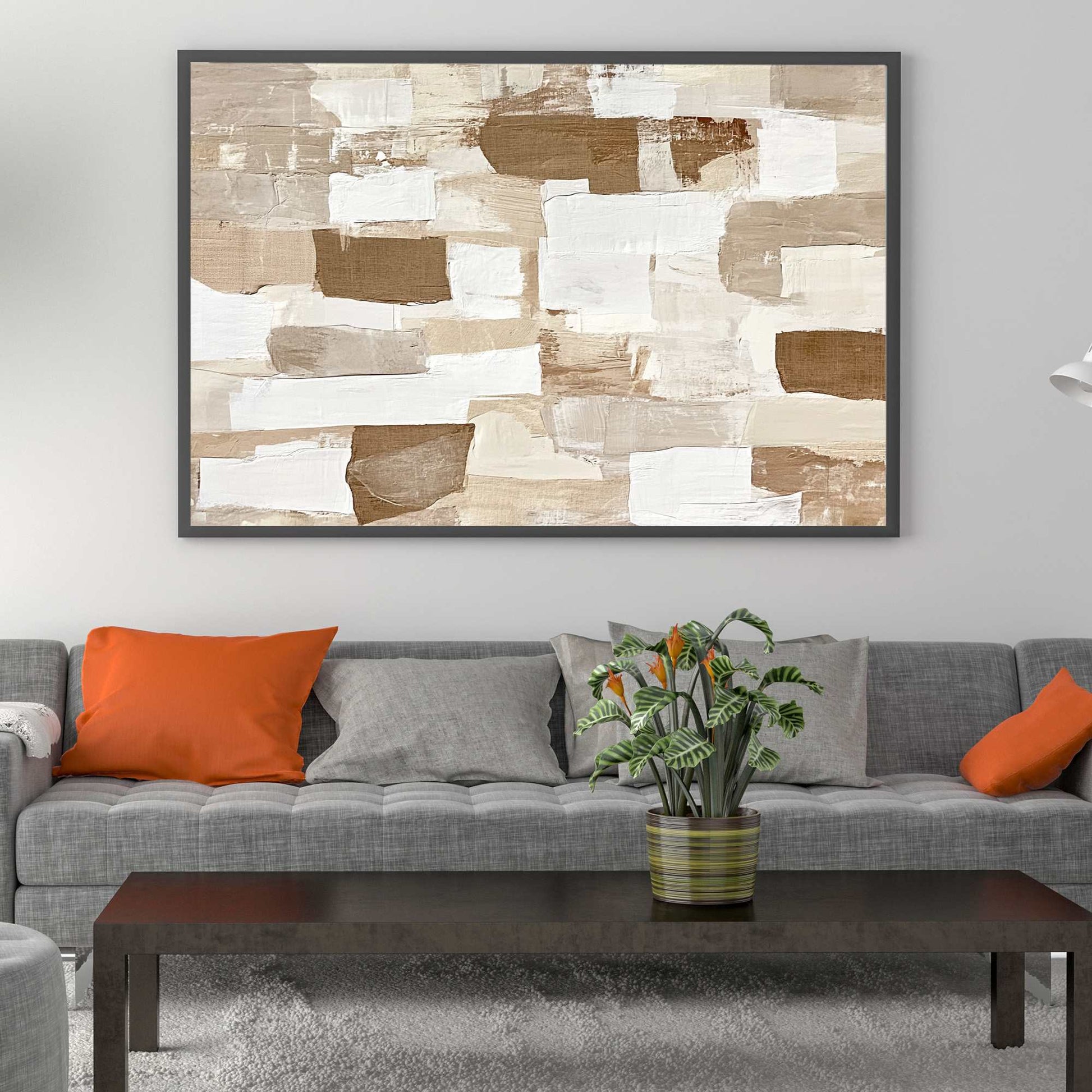 Earthen Layers – Wabi-Sabi Abstract Impasto Oil Painting, view 3