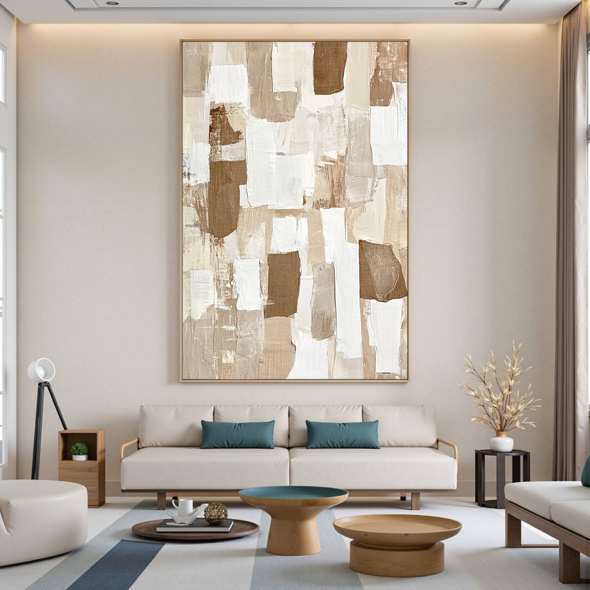 Earthen Layers – Wabi-Sabi Abstract Impasto Oil Painting, view 2