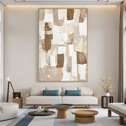 Earthen Layers – Wabi-Sabi Abstract Impasto Oil Painting, view 2