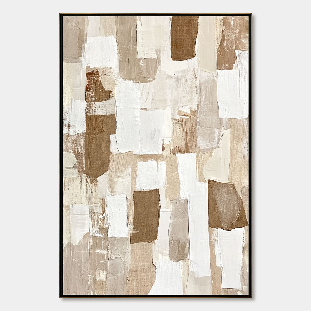 Earthen Layers – Wabi-Sabi Abstract Impasto Oil Painting, view 1