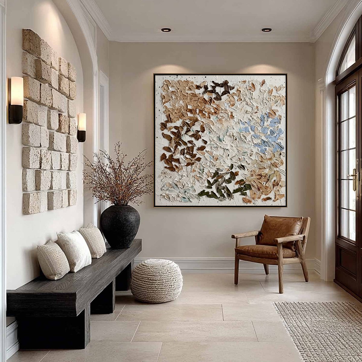 Wabi-Sabi Abstract Impasto Oil Painting – Earth's Mosaic