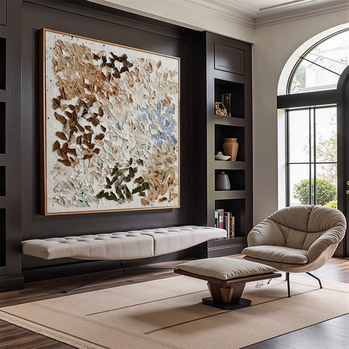 Wabi-Sabi Abstract Impasto Oil Painting – Earth's Mosaic