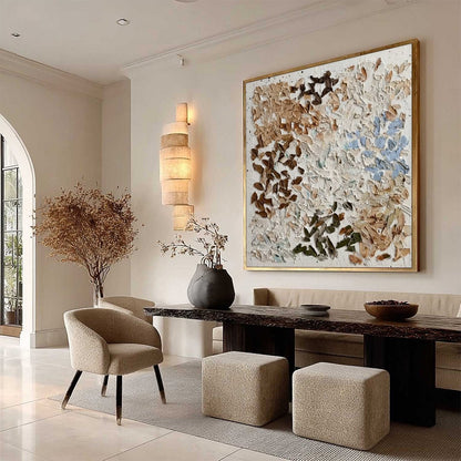 Wabi-Sabi Abstract Impasto Oil Painting – Earth's Mosaic