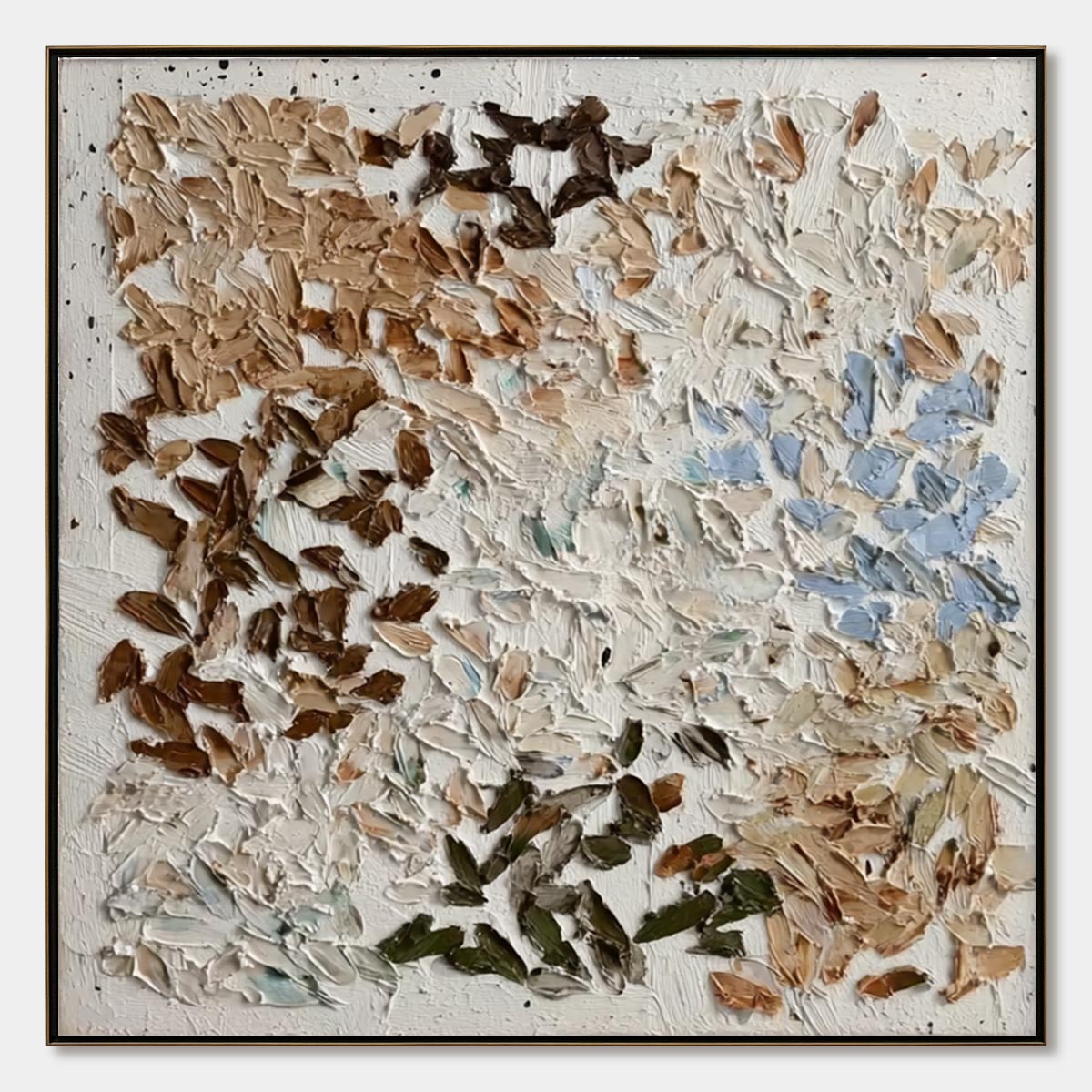 Earth'S Mosaic – Wabi-Sabi Abstract Impasto Oil Painting, view 1