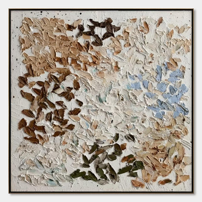 Earth'S Mosaic – Wabi-Sabi Abstract Impasto Oil Painting, view 1
