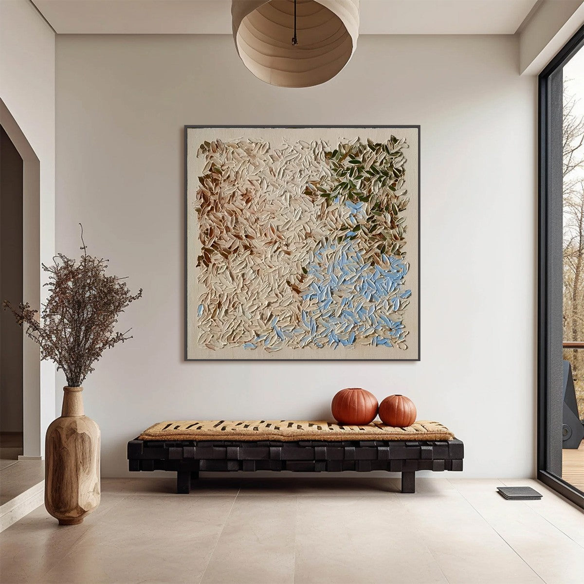 Earth'S Mosaic – Wabi-Sabi Landscape Palette Knife Oil Painting, view 4