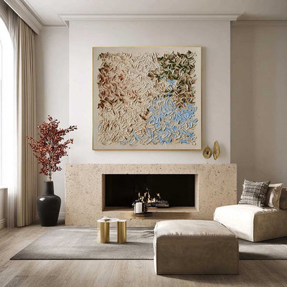 Wabi-Sabi Landscape Palette Knife Oil Painting – Earth'S Mosaic