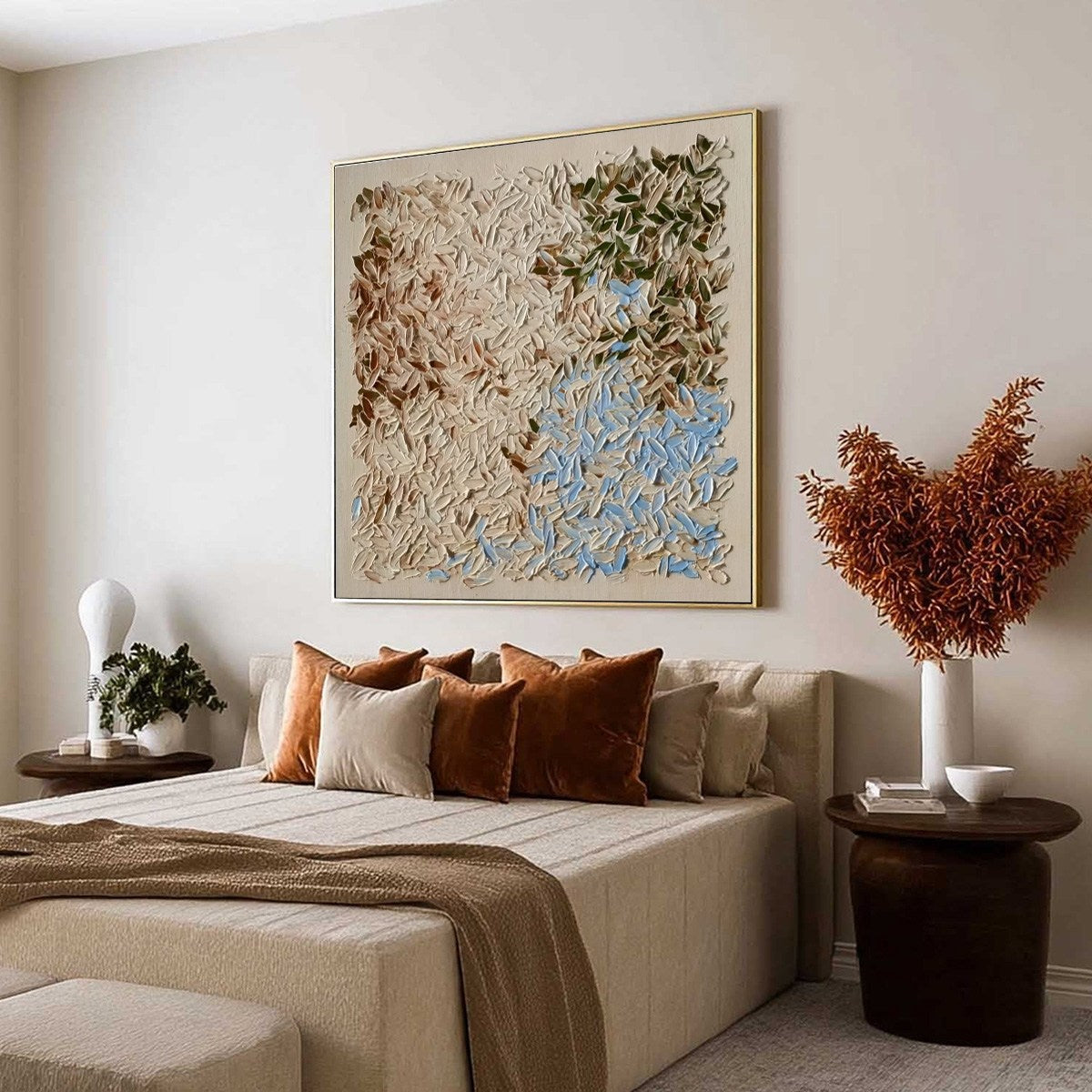 Wabi-Sabi Landscape Palette Knife Oil Painting – Earth'S Mosaic
