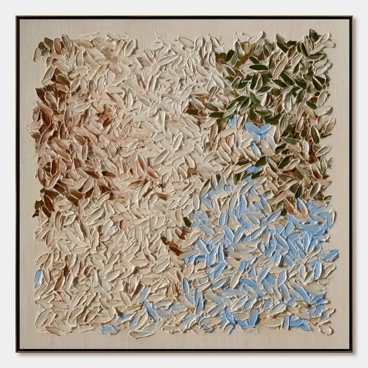 Earth'S Mosaic – Wabi-Sabi Landscape Palette Knife Oil Painting, view 1