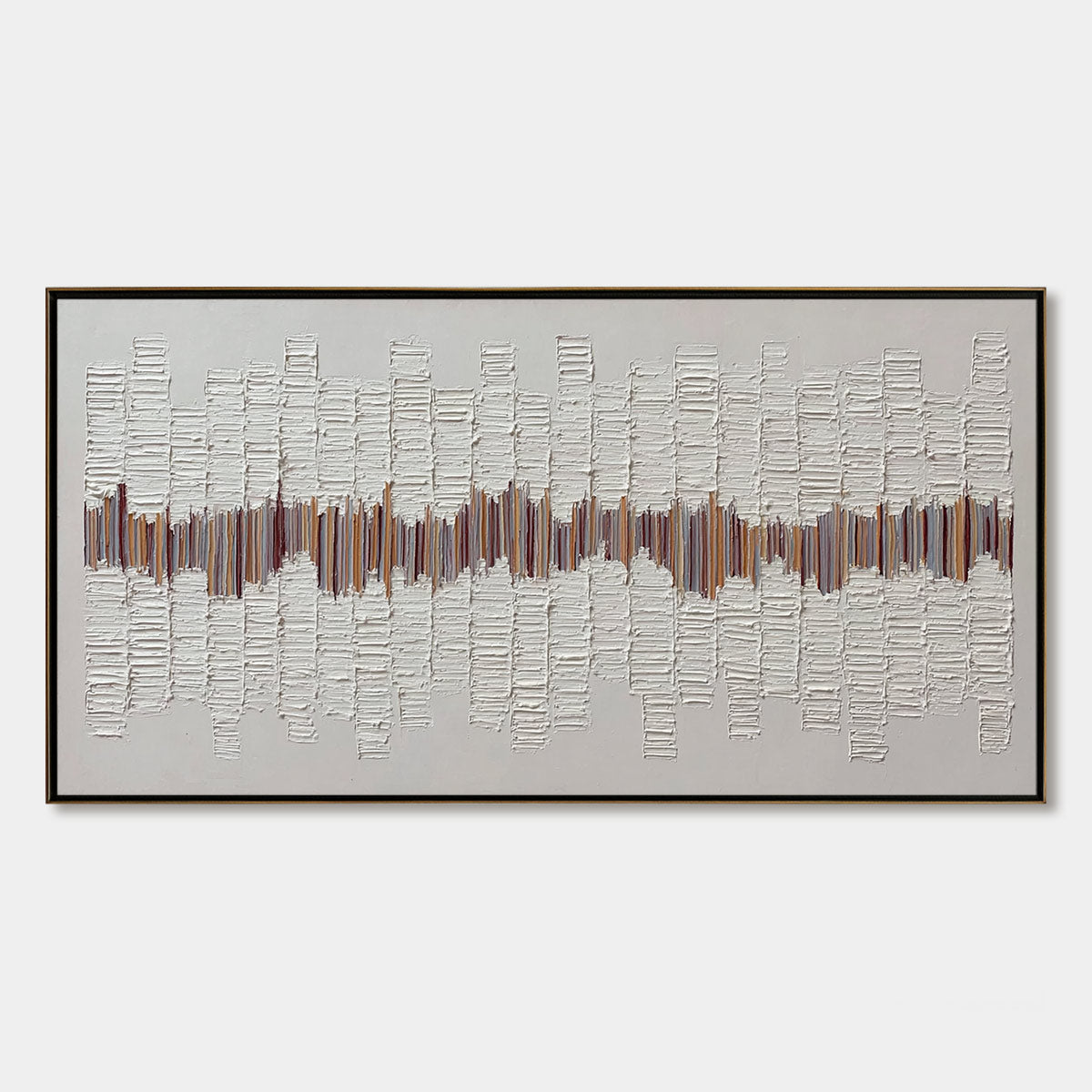 Echoes In Silence – Wabi-Sabi City Skyline Impasto Oil Painting, view 1