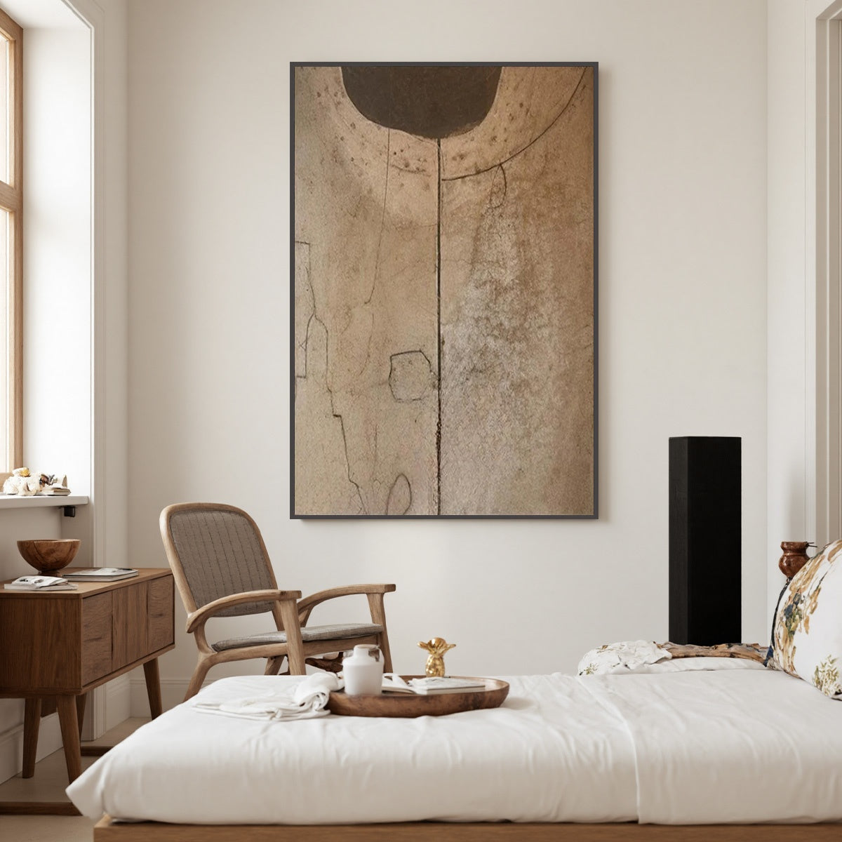 Echoes Of Earth – Wabi-Sabi Celestial Oil Painting, view 2