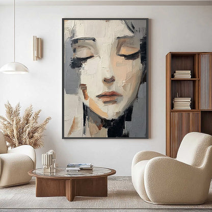 Echoes Of Silence – Figurative Impasto Oil Painting, view 2