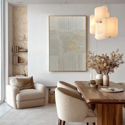 Wabi-Sabi Abstract Textured Oil Painting – Echoes Of Stillness